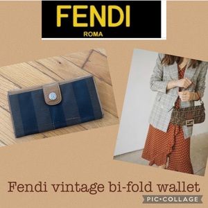 Classic Fendi style bi-fold wallet/Passport Holder as well